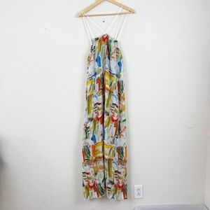 NEW Wknd Wyfr Abstract Print Vacation Tropical Maxi Dress Size XS